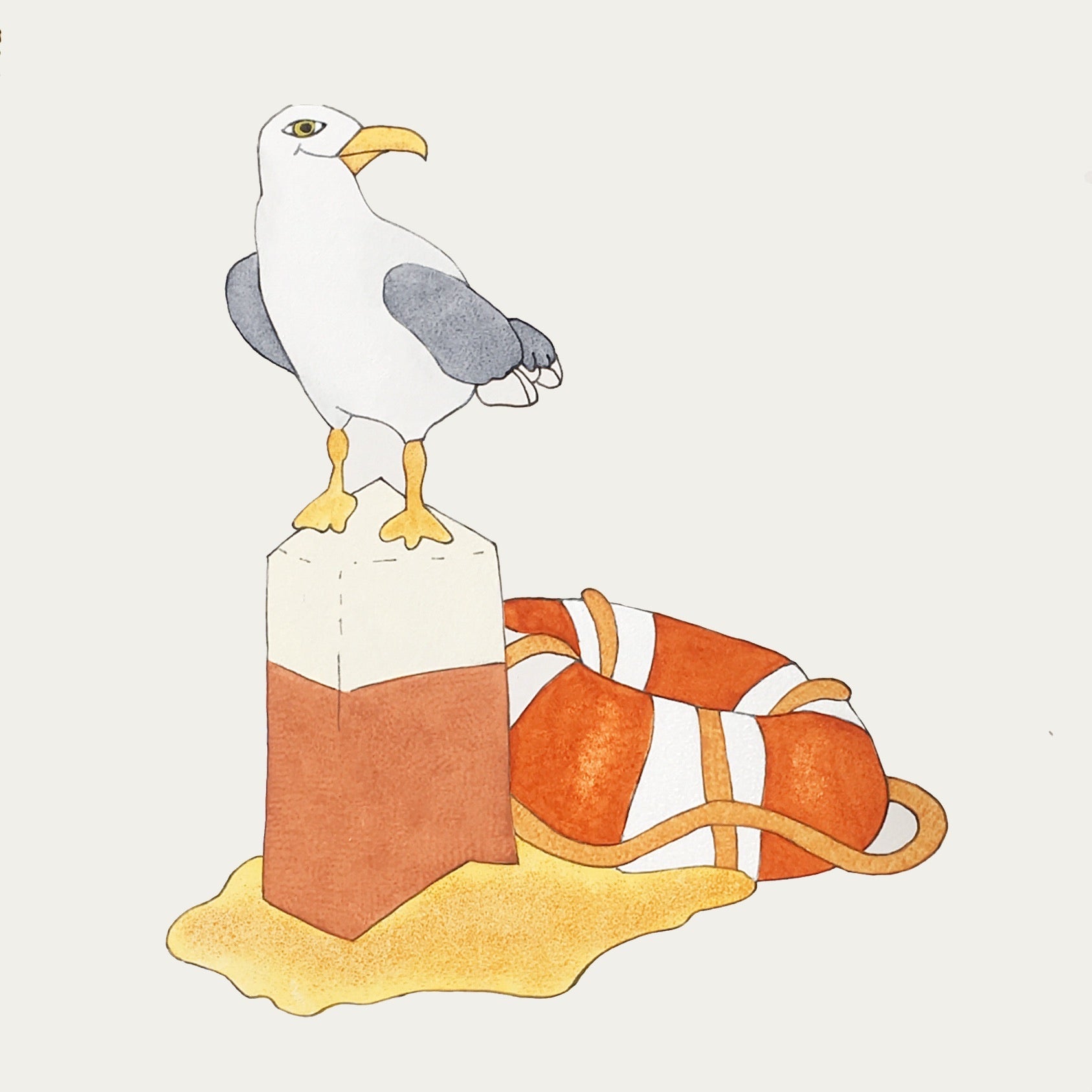 Goéland et bouée