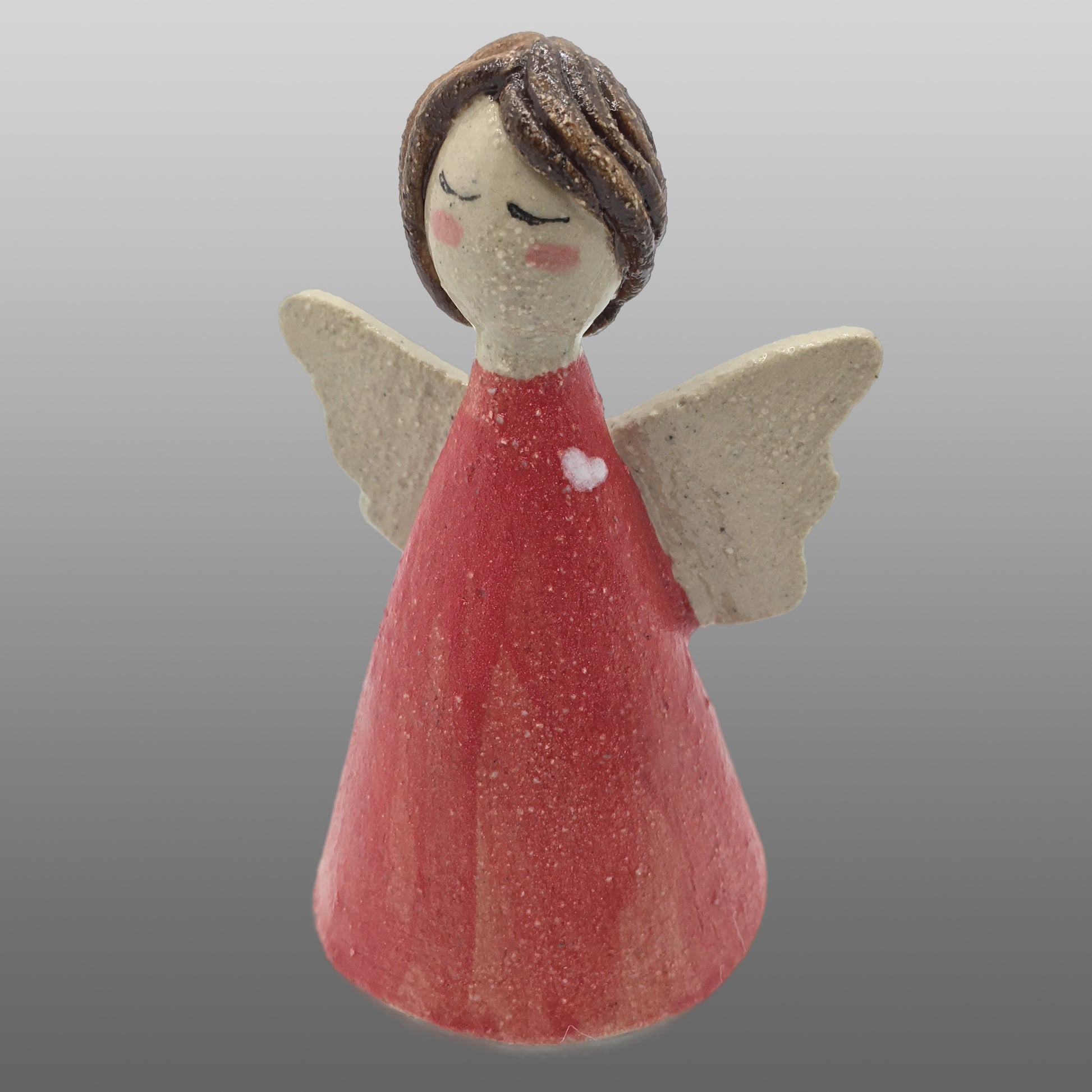 Ange fée cheveux bruns robe rouge