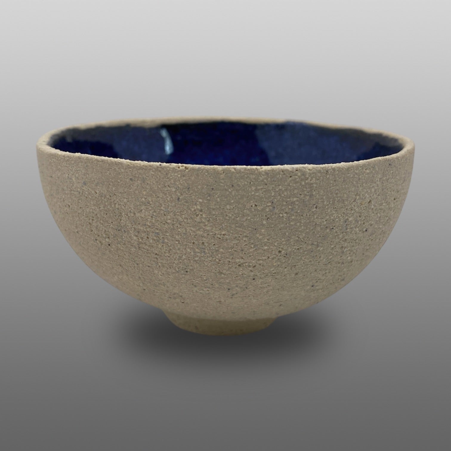 Coupelle bol grès écru émaillée bleu sidéral
