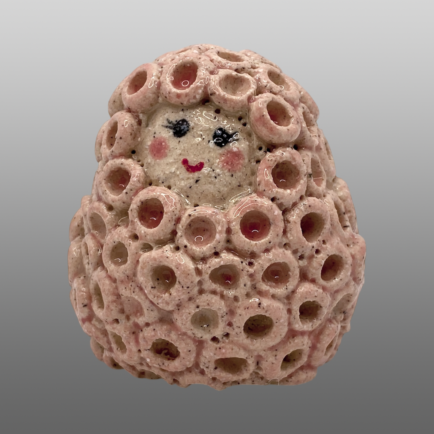 Poupée fleur rose clair moyenne