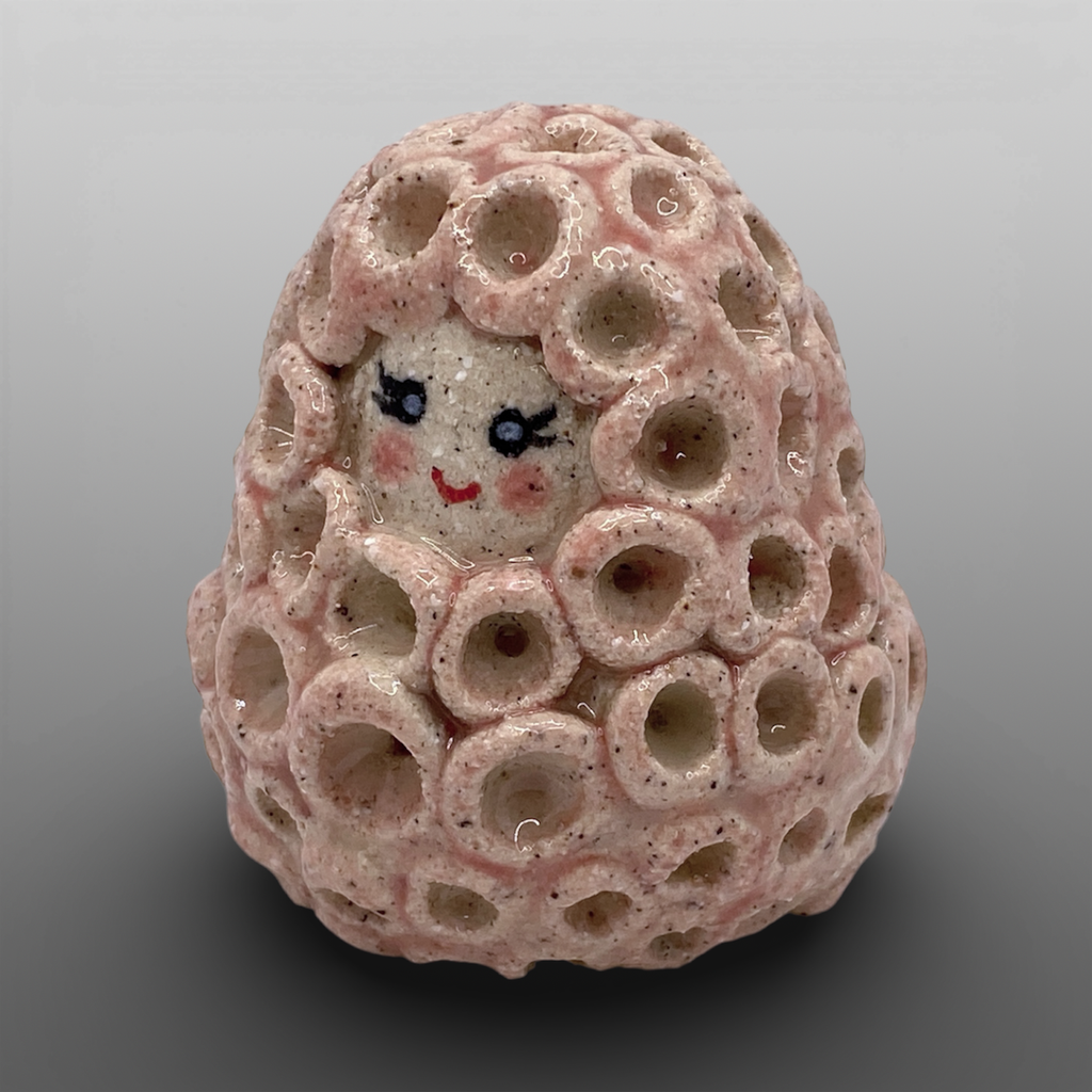 Poupée feuillage rose clair moyenne