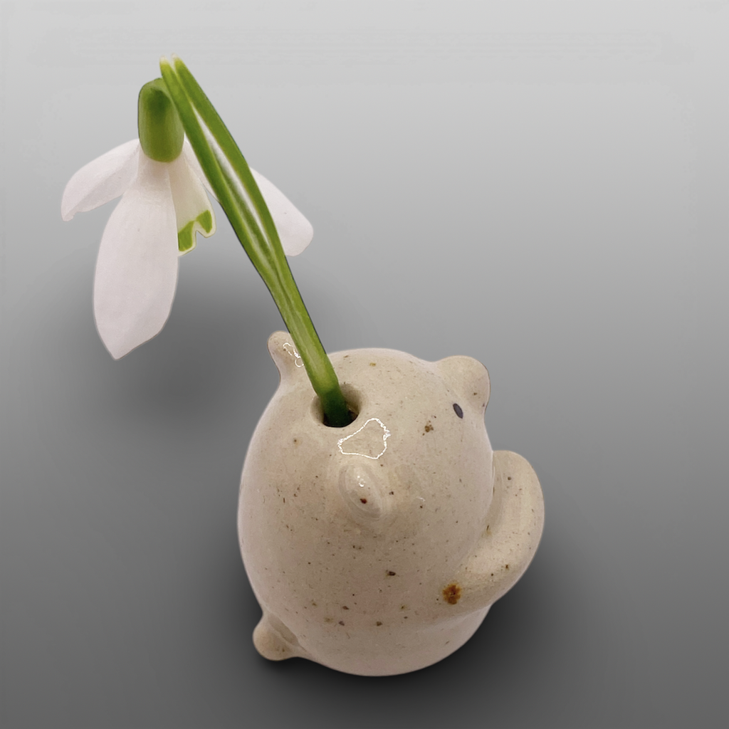 Mini soliflore ours blanc