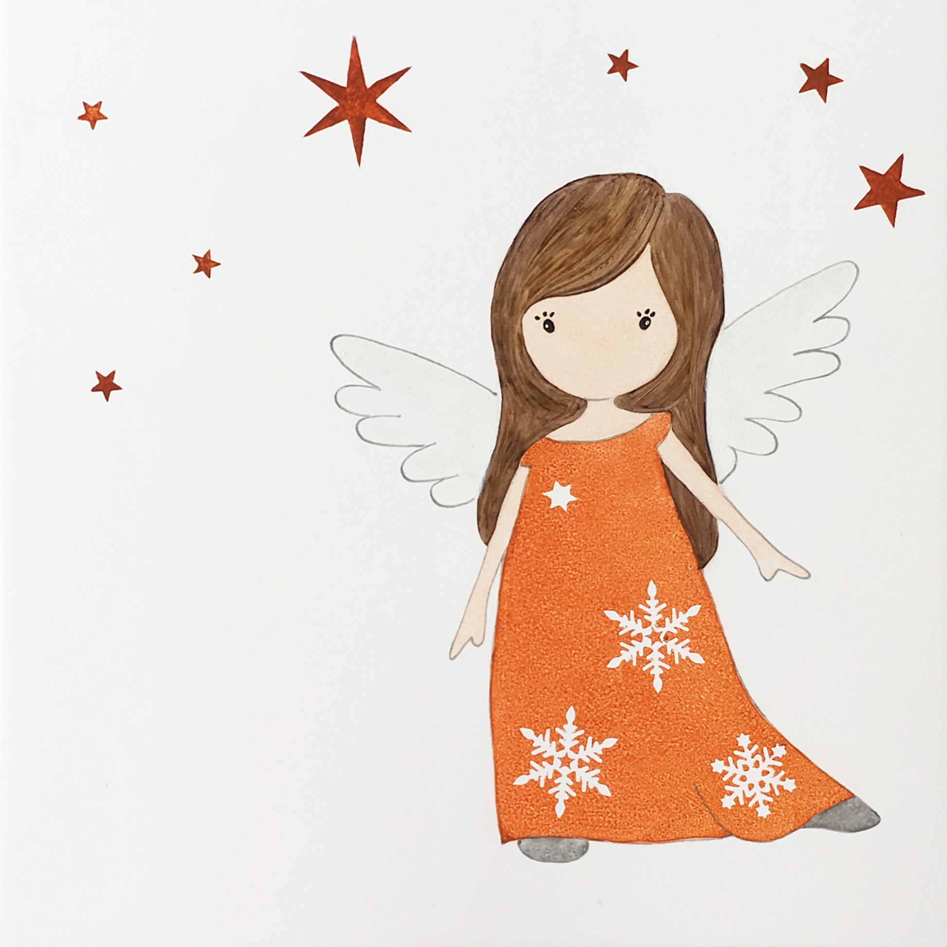 Ange avec robe rouge