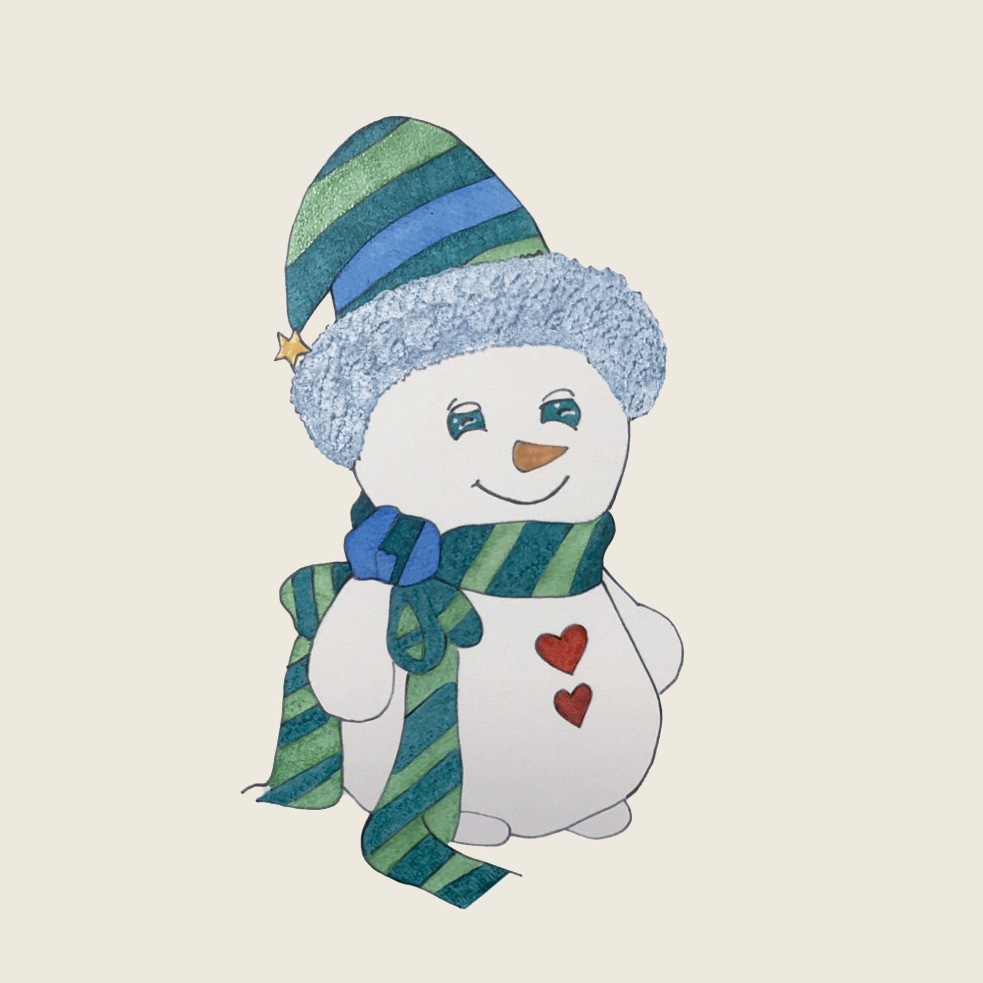 Bonhomme de neige avec bonnet et écharpe
