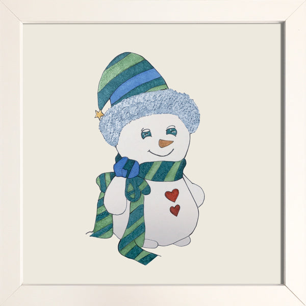 Bonhomme de neige avec bonnet et écharpe