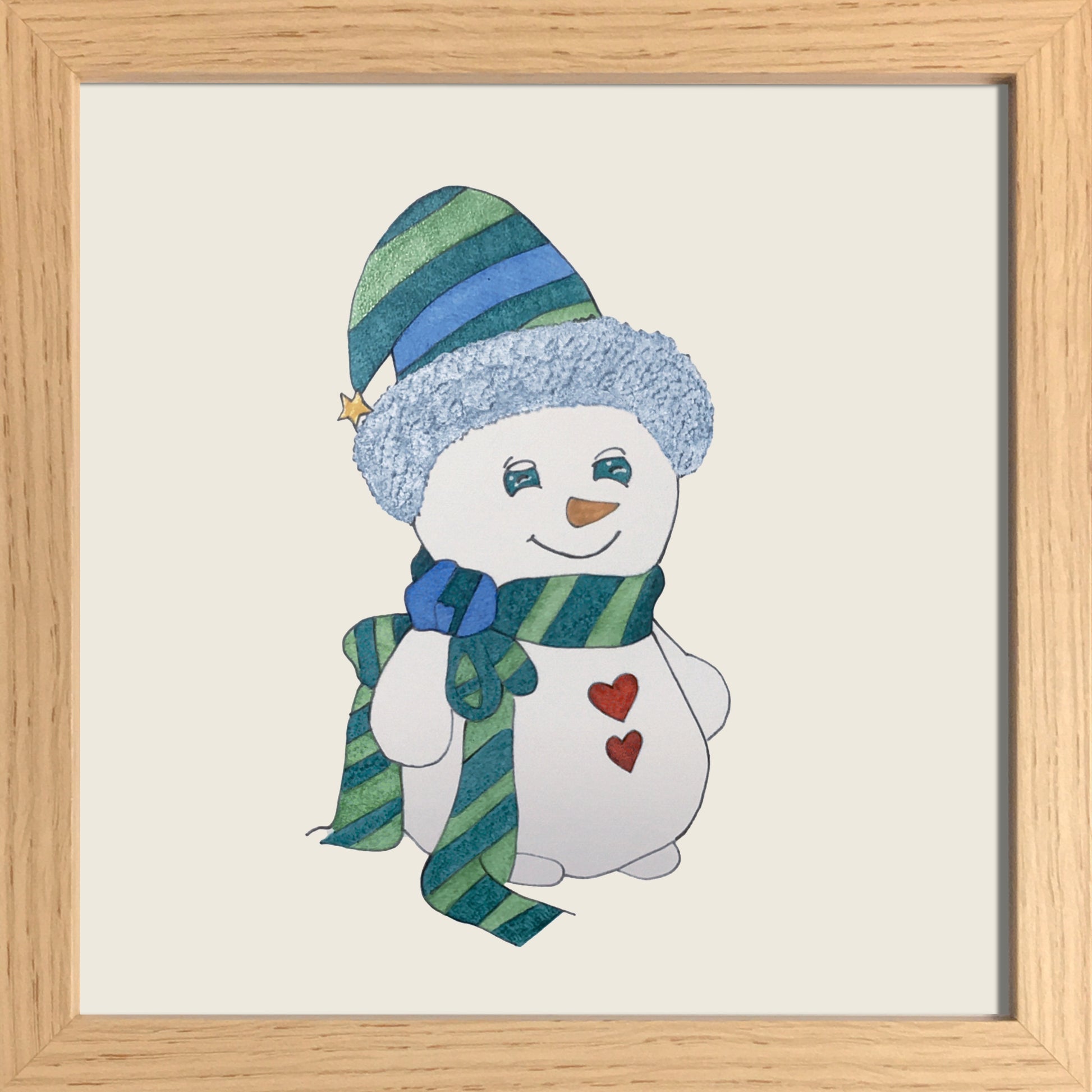 Bonhomme de neige avec bonnet et écharpe