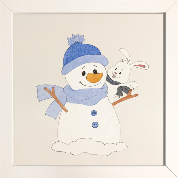 Bonhomme de neige avec lapin