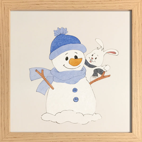 Bonhomme de neige avec lapin