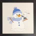 Bonhomme de neige avec lapin