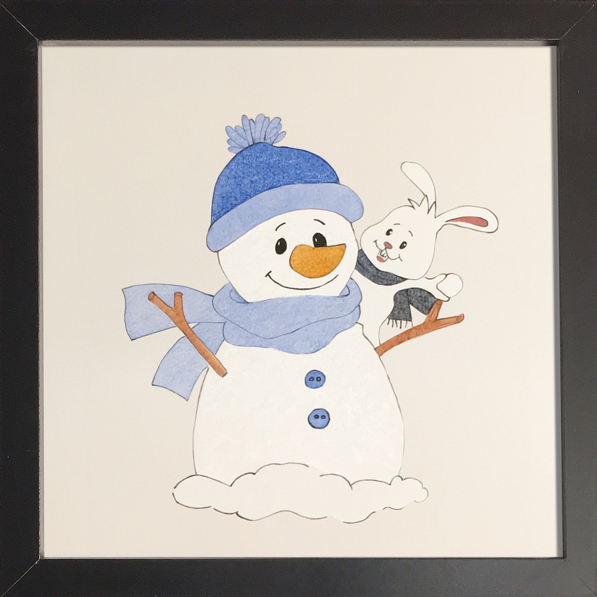 Bonhomme de neige avec lapin