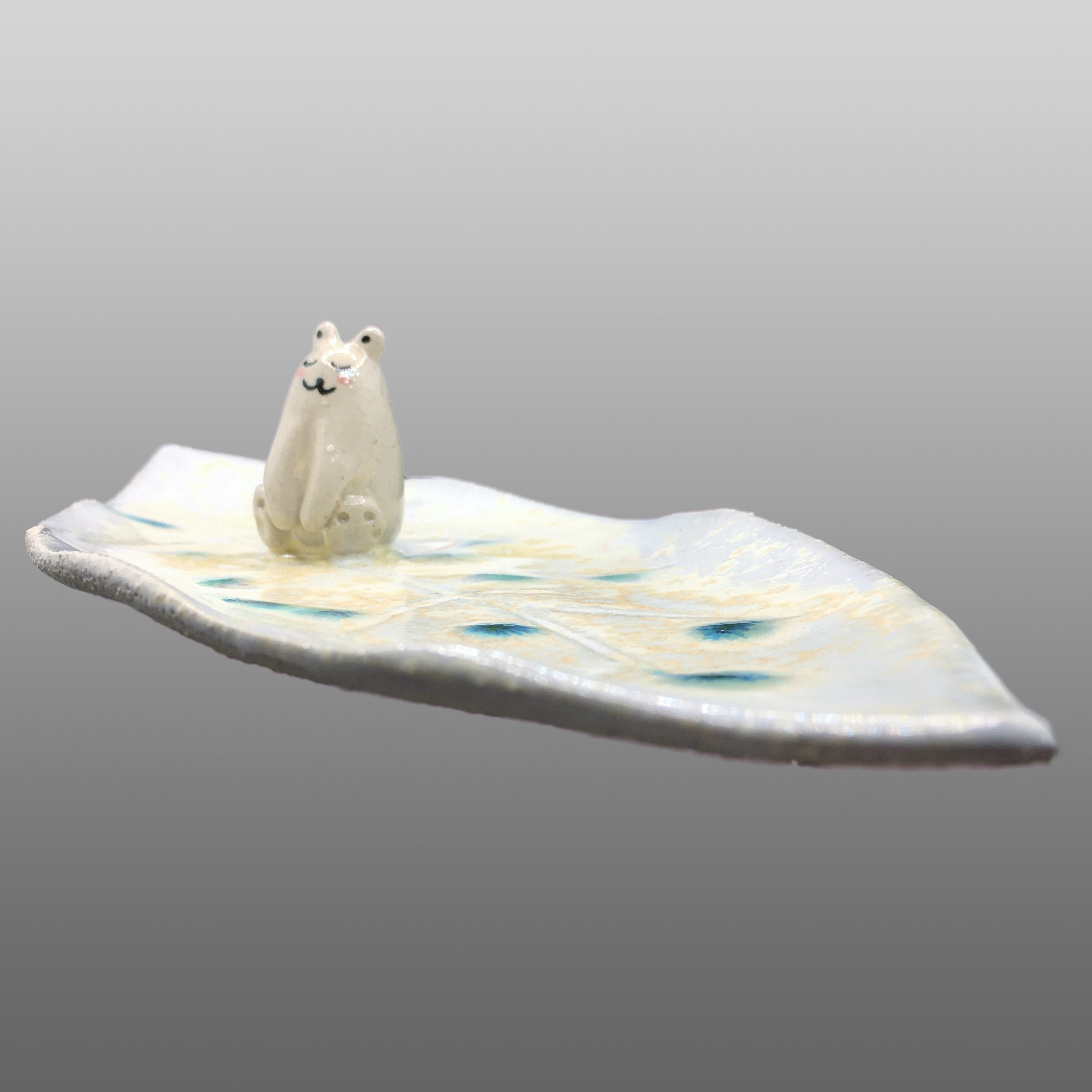 Coupelle feuille écrue ours polaire kawaï