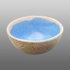 Coupelle écrue émaillée bleu mat