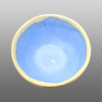 Coupelle écrue émaillée bleu mat