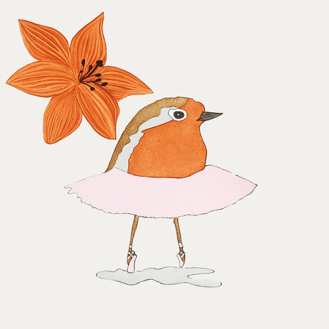 Oiseau en tutu avec fleur