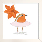 Oiseau en tutu avec fleur