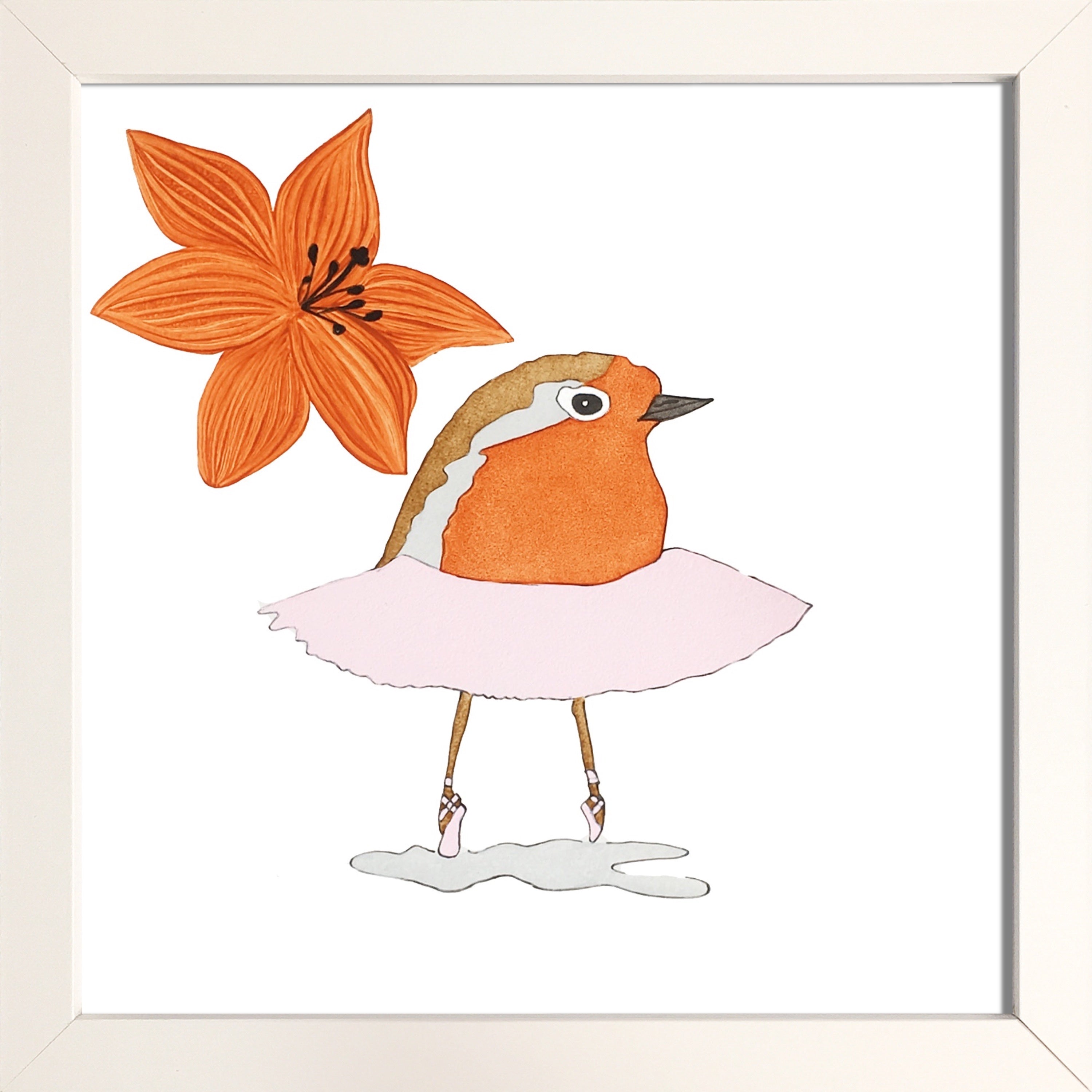 Oiseau en tutu avec fleur