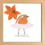 Oiseau en tutu avec fleur