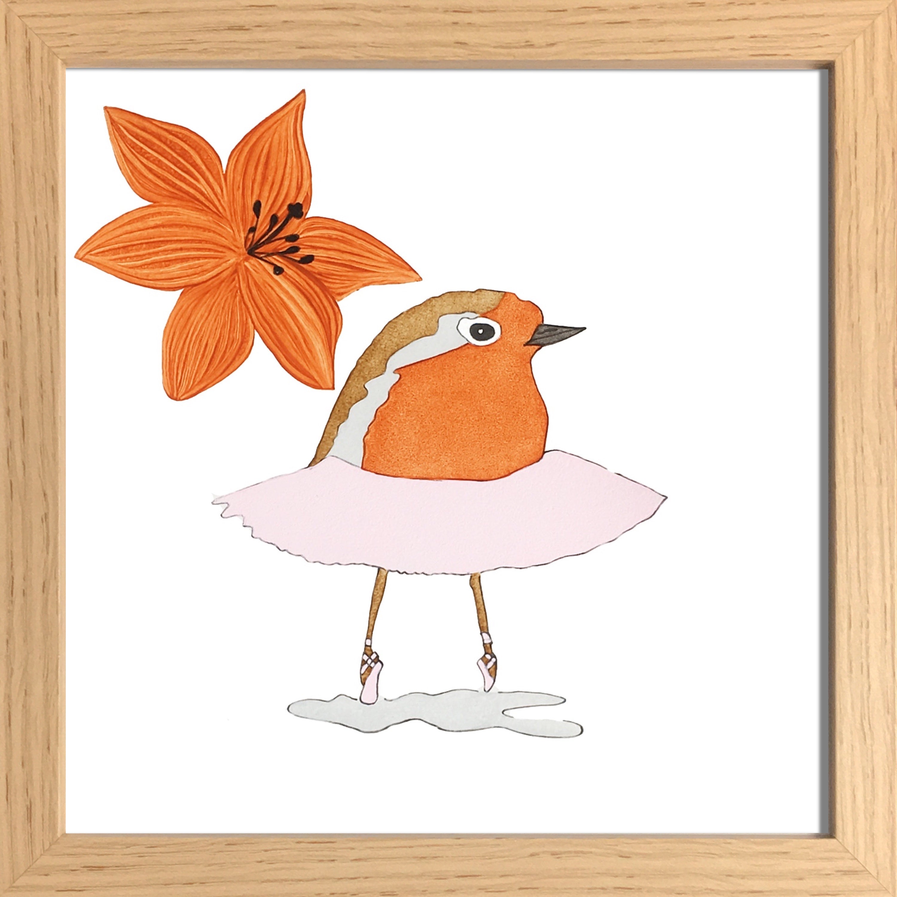 Oiseau en tutu avec fleur