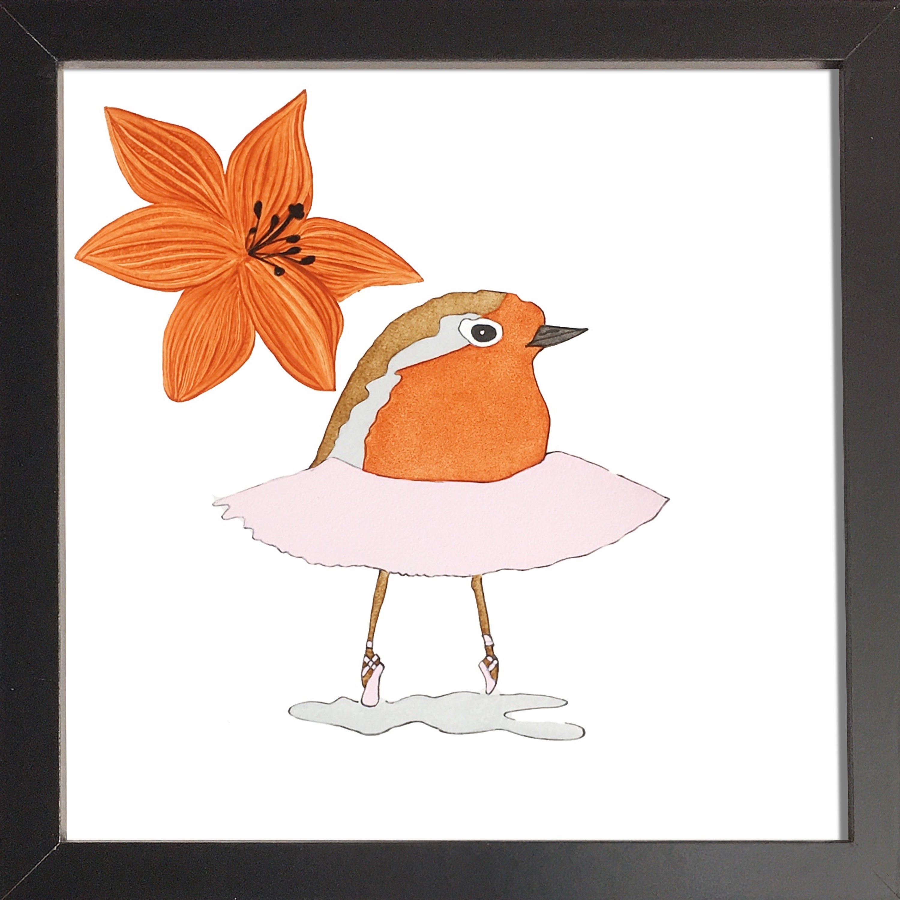 Oiseau en tutu avec fleur