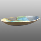 Plat ovale émaillé océan