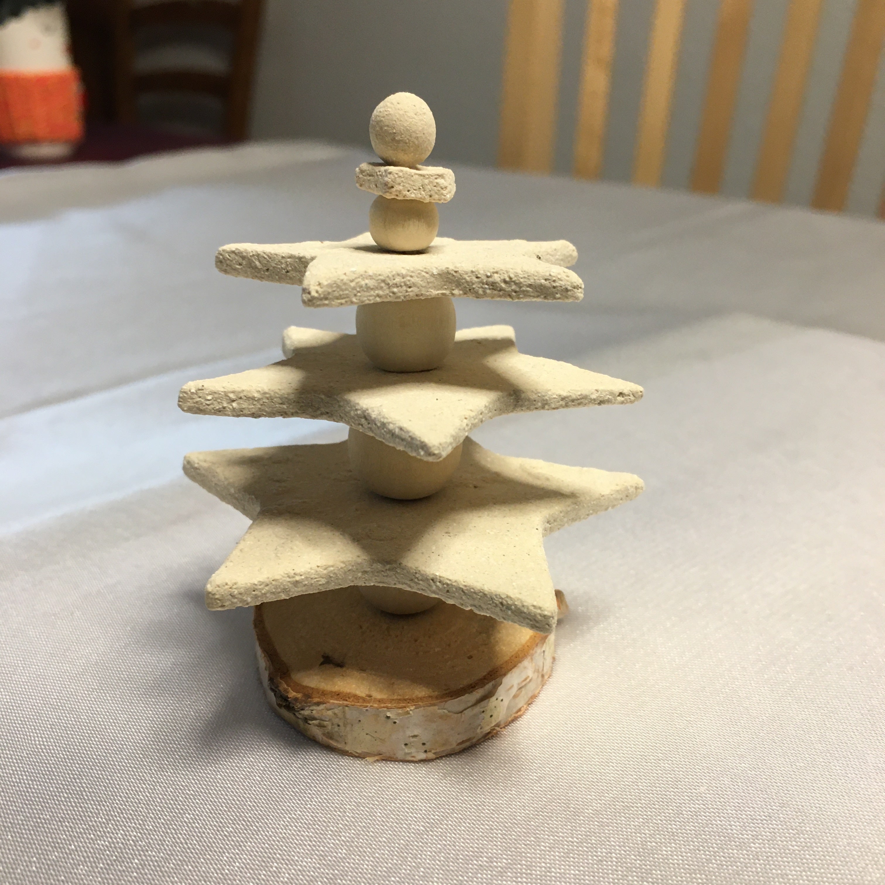 Petit sapin écru 3 étoiles