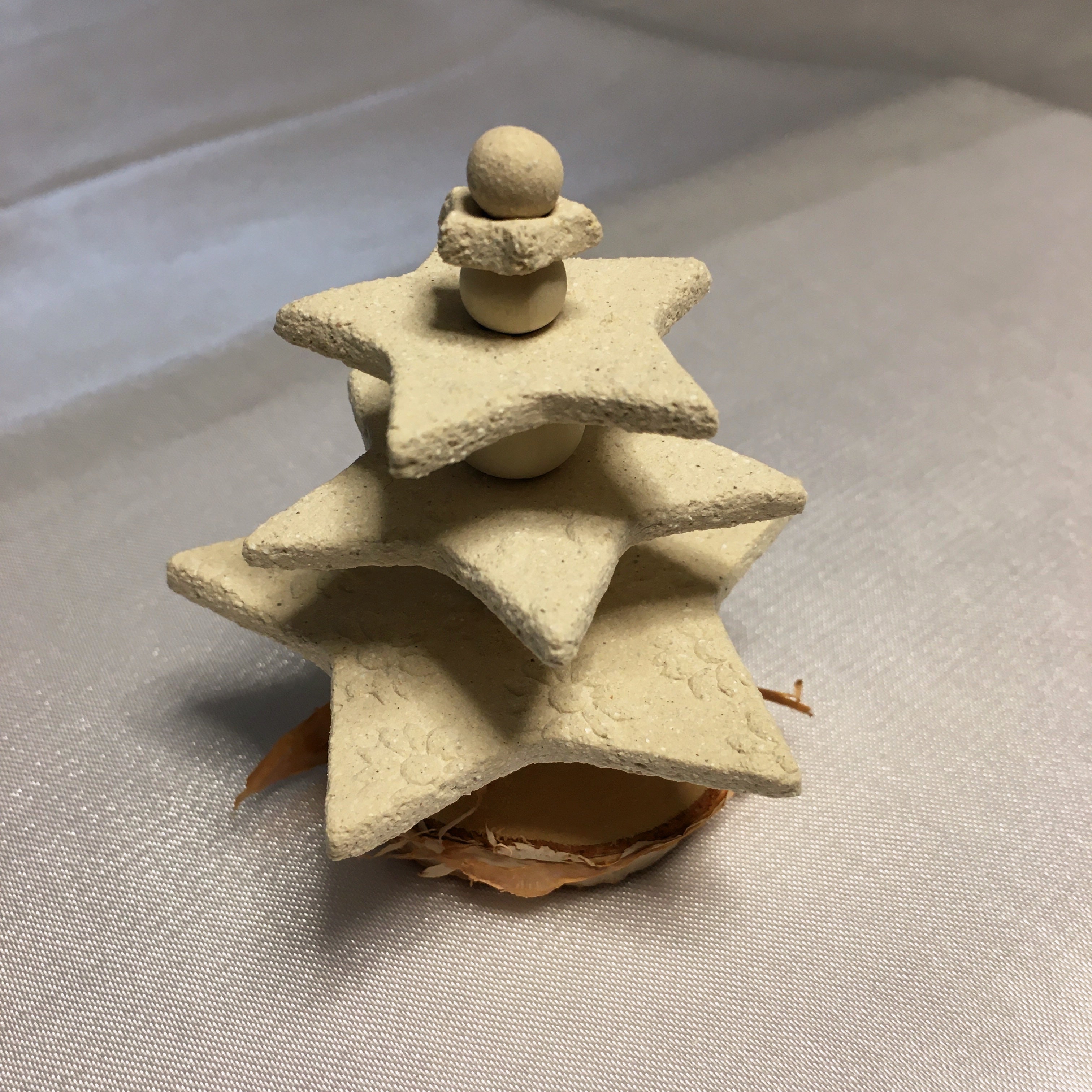 Petit sapin écru 3 étoiles