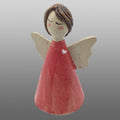 Ange fée cheveux bruns robe rouge