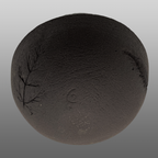 Coupelle noire émaillée beige marron cristallisé