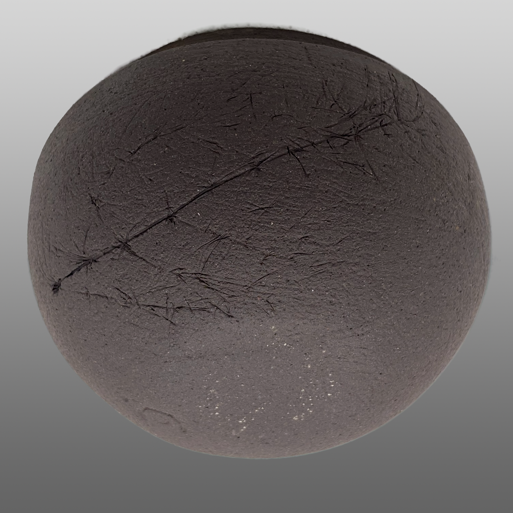 Coupelle bord haut noire émaillée marron bleu cristallisé