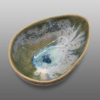 Coupelle forme avocat écrue émaillée bleu ciel vert turquoise
