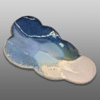 Coupelle nuage émaillée blanc bleu cristallisé